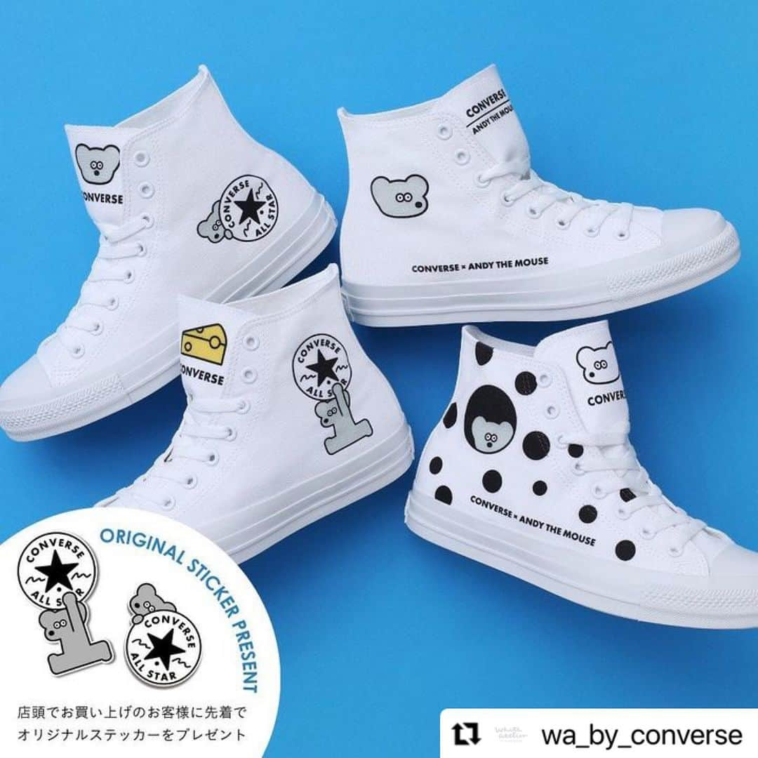 コンバースさんのインスタグラム写真 - (コンバースInstagram)「#Repost @wa_by_converse ・・・ 6/1よりプリントカスタマイズに新たに松本セイジさん ( @seijimatsumoto_arts ) の人気キャラクター ねずみのANDY ( @andy_the_mouse_jp ) のデザインが追加されます。 店頭・オンラインでの販売となります。 また、店頭でこちらの商品をお買い上げのお客様には、先着でオリジナルステッカーをプレゼントいたします。 (※無くなり次第終了) ぜひ店頭にお越しください。  #whiteatelierbyconverse #ホワイトアトリエバイコンバース #converse #コンバース #カスタマイズコンバース #コンバースコーデ #コンバースハイカット #コンバースオールスター #コンバース好き #コンバースのある生活 #コンバース女子 #カスタマイズシューズ #harajuku #tokyotravel #tokyo #japantravel #松本セイジ #seijimatsumoto #ねずみのandy #andythemouse」5月31日 19時42分 - converse_jp