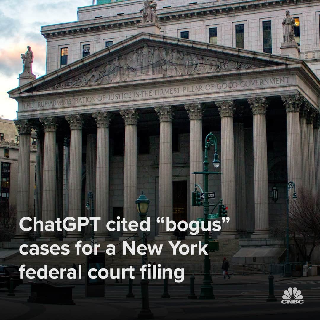 CNBCのインスタグラム：「A pair of New York attorneys reportedly used ChatGPT to generate a legal motion they filed in New York federal court, which has now put them both at the risk of sanctions.⁠ ⁠ Roberto Mata and his attorney, Peter LoDuca, alleged in a lawsuit that Avianca caused Mata personal injuries when he was “struck by a metal serving cart” on board a 2019 flight bound for New York. Avianca’s attorneys told the court that it couldn’t find numerous legal cases that LoDuca had cited in his response. ⁠ ⁠ In response, LoDuca filed the full text of eight cases in federal court. But the problem only deepened, the federal judge said in a filing, because the texts were fictitious, citing what appeared to be “bogus judicial decisions with bogus quotes and bogus internal citations.”⁠ ⁠ The culprit, it would ultimately emerge, was ChatGPT.⁠ ⁠ More details on the filing at the link in bio.」