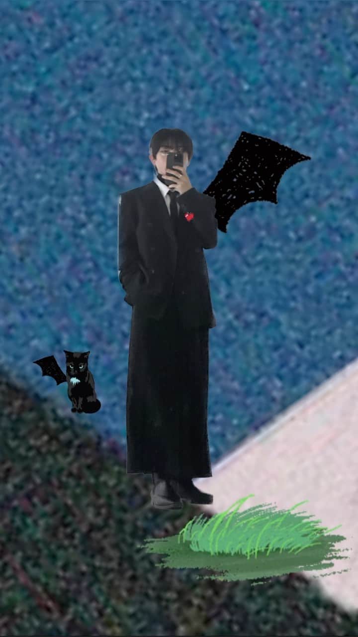 長野凌大のインスタグラム：「😇🐈‍⬛🐈‍⬛😈」