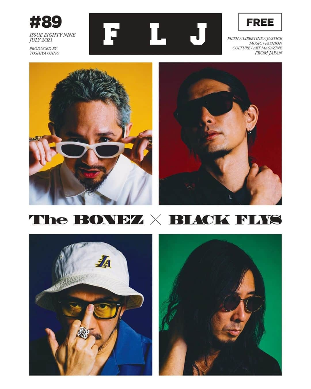 ブラックフライのインスタグラム：「FLJ ISSUE 89 is out today !  ON THE COVER The BONEZ × BLACK FLYS Please check it out!! @fljtokyo  Photography: Daiki Miura @shotby_dm Hair & make-up: Ikumi Nukanobu  #blackflys_japan #blackflys #eyewear #authentic#shades #sunnies #sunglasses #lifestyle #fashion #photooftheday #サングラス #眼鏡 #blackflyseyewear #thebonez #yours#FLJ #fljmagazine   @fljtokyo @the____bonez」