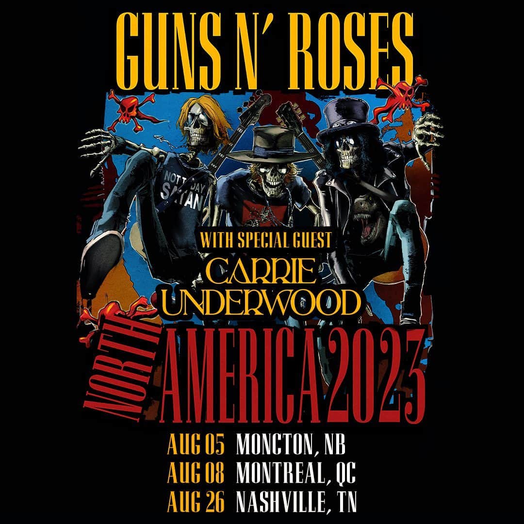 キャリー・アンダーウッドのインスタグラム：「SO ready for this! I’m joining @gunsnroses for select stadium dates on their North American Tour in August and I CANNOT WAIT!! 🤘   🎫: gunsnroses.com/tour」