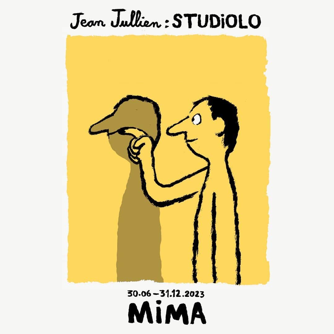 Jean Jullienのインスタグラム：「Jean Jullien : STUDIOLO  MIMA is very proud to present “STUDIOLO“, the first European solo museum exhibition by French artist @jean_jullien (1983), in which the artist's intimate paintings come to life in an immersive environment of commentary painted on the walls of the museum.  Opening: Friday 30.06 from 4 to 10pm - Free Admission Exhibition: 30.06 - 31.12.23  #mimamuseum #studiolo #jeanjullien #newexhibition」