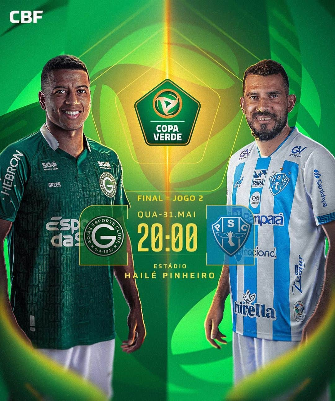 サッカー ブラジル代表チームさんのインスタグラム写真 - (サッカー ブラジル代表チームInstagram)「DIA DE FINAL DA COPA VERDE  Goiás ou Paysandu? Quem vai levar a melhor na grande final da Copa Verde?  Com a vantagem de ter vencido o primeiro jogo por 2x0, o Verdão busca o título inédito, enquanto o Papão quer surpreender para levar o tetracampeonato   Promessa de jogão, com transmissão da TV Brasil e Band Sports  Goiás x Paysandu ⏰: 20 horas 🏟️: Estádio Hailé Pinheiro, em Goiânia  📺: @tvbrasil e @bandsports」5月31日 22時51分 - cbf_futebol