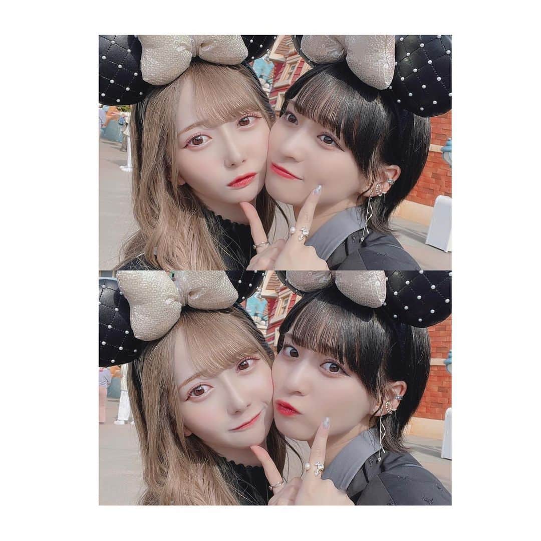 冨田菜々風のインスタグラム：「.  nice holiday🐭2023.05.10  なんでも英語で書けばおしゃれになる気がしますね！わら  さやとディズニー！楽しかったあ！  1番楽しんでた多分！🤣」