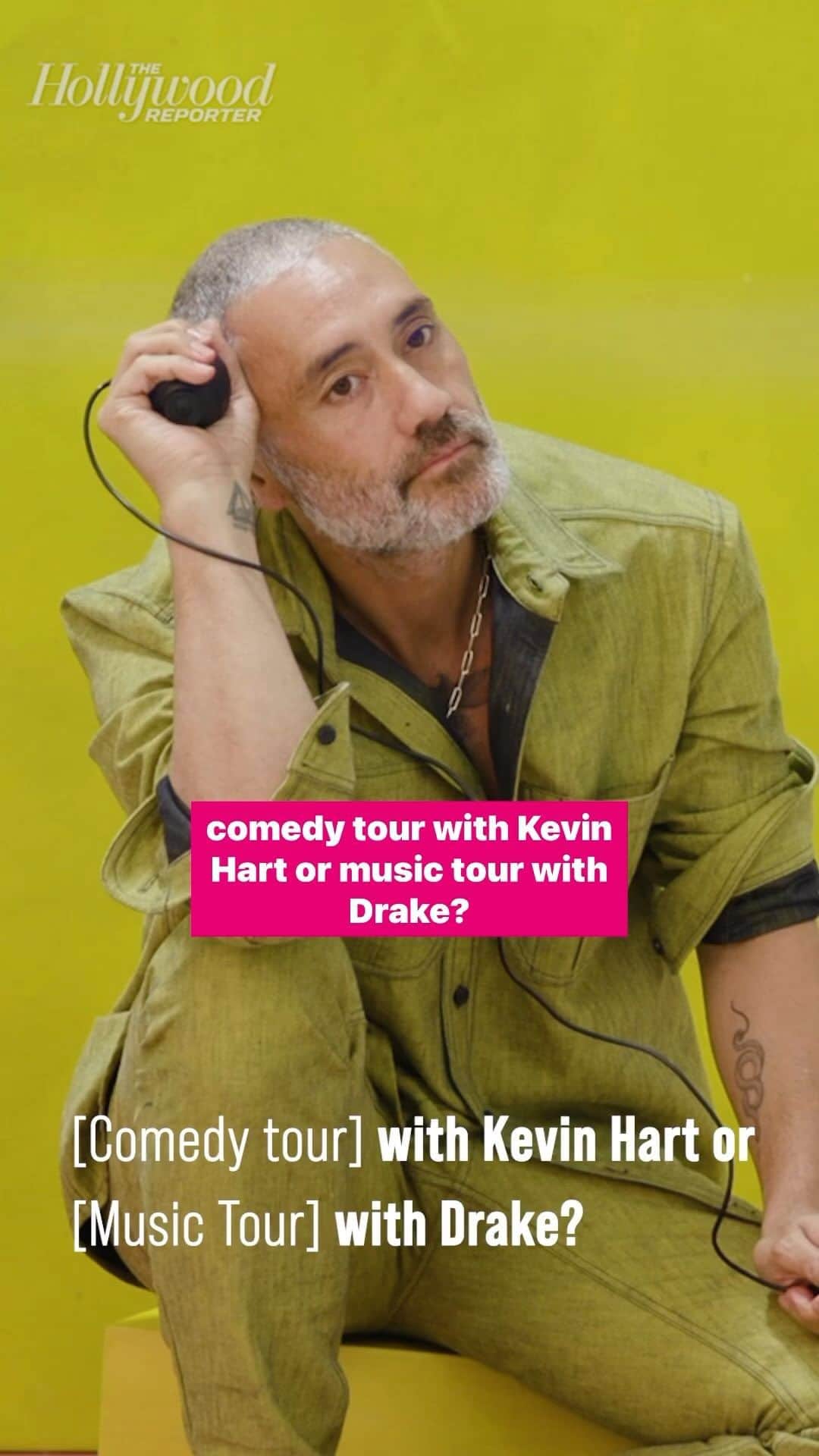 ハリウッド・リポーターのインスタグラム：「Comedy tour with #KevinHart or music tour with #Drake? THR cover star #TaikaWaititi has his own ideas  Photographer: Paul Yem @paulyem⁠ Stylist: Jeanne Yang @jeanneyangstyle⁠ Grooming: Melissa Dezarate @melissa.dezarate⁠ Set Design: Catherine Pearson @campbellpearson⁠ Location: Pier59 @pier59studios」