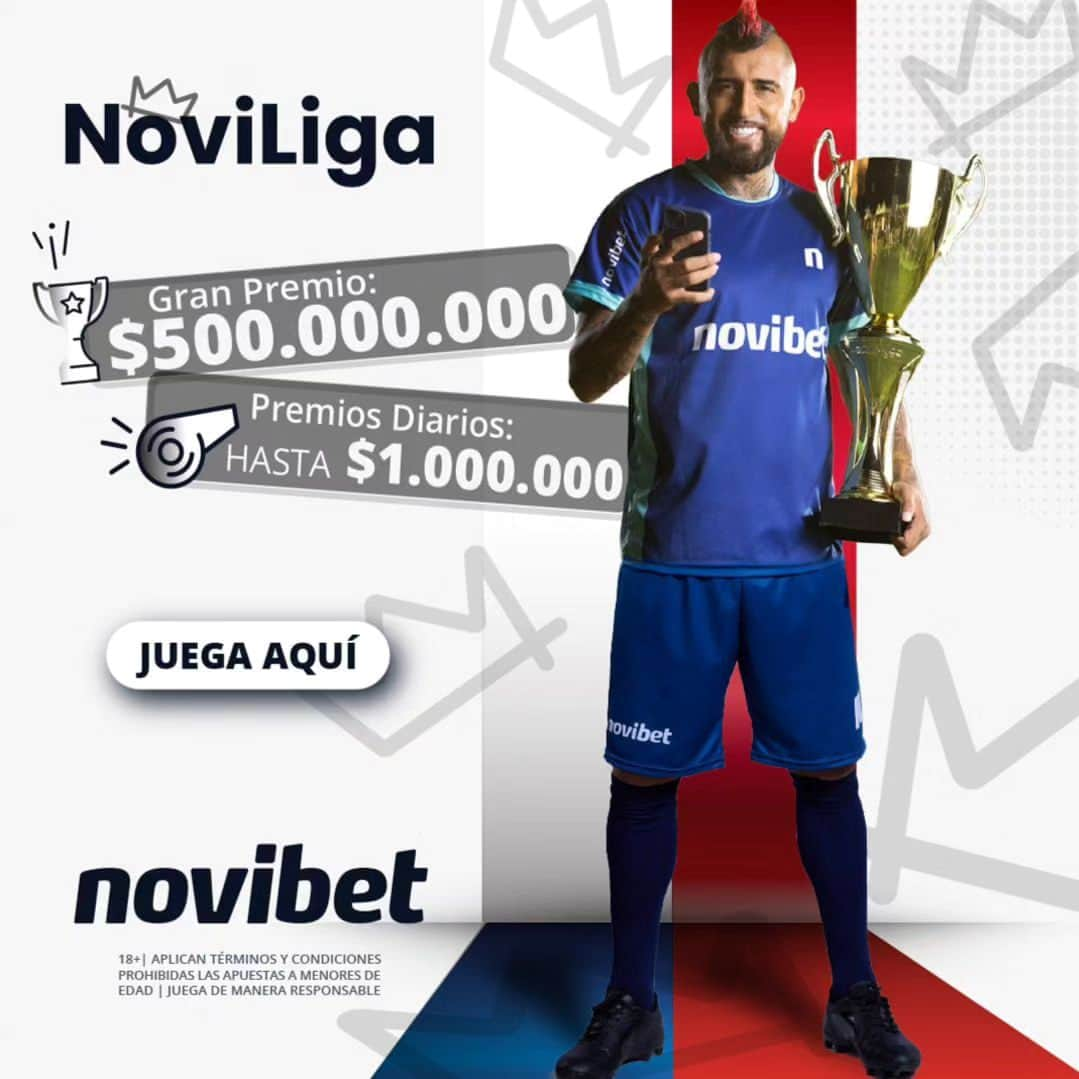 アルトゥーロ・ビダルのインスタグラム：「¡Comienza el gran desafío! ⚽️  La Noviliga de @novibet_chile ya está aquí con premios diarios en efectivo y un increíble premio final de $500.000.000.  Acierta a la máxima cantidad de resultados, compite con tus amigos y gana tu parte del pozo.  Novibet, juega en la nueva era. ⚽️」