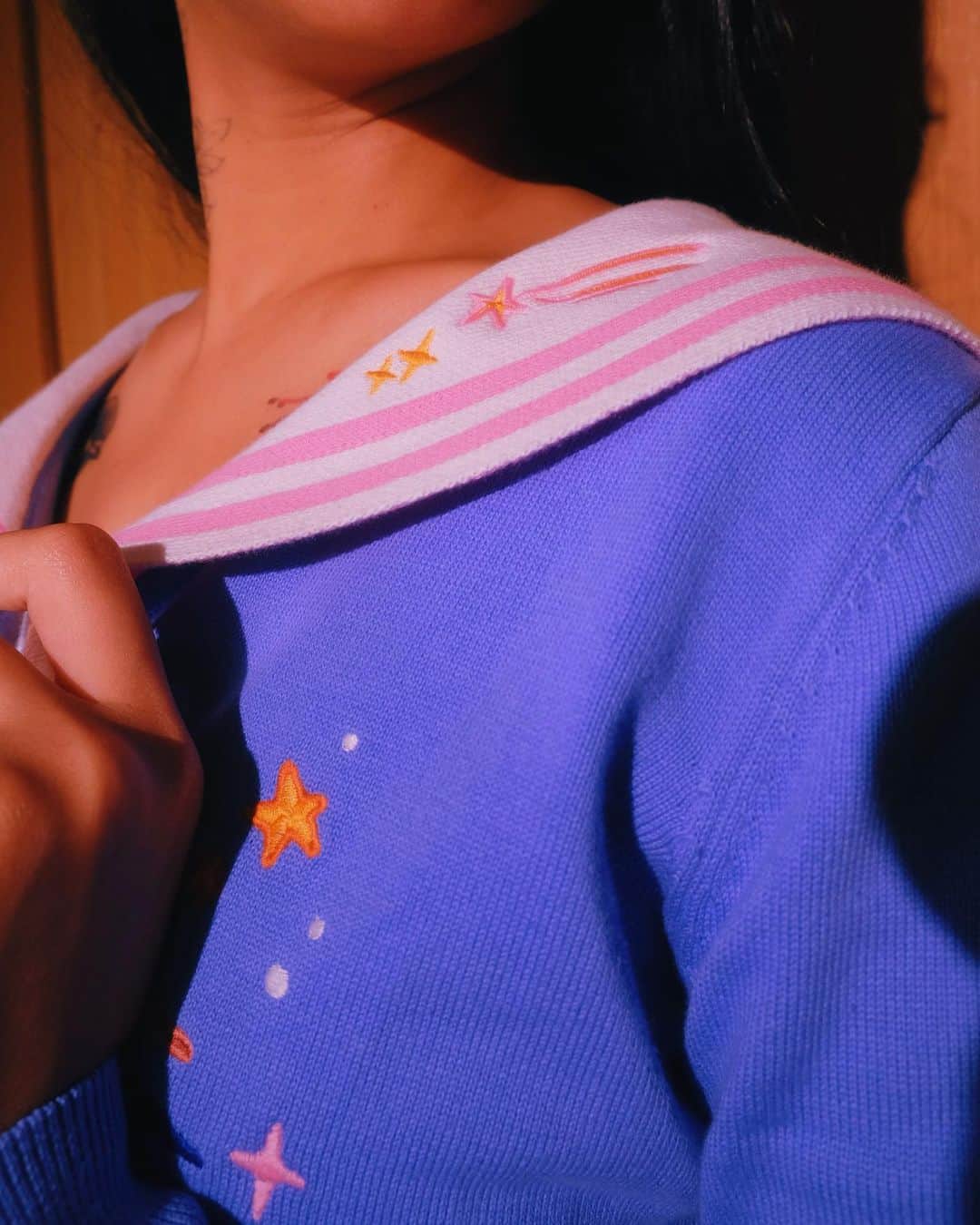 meyocoさんのインスタグラム写真 - (meyocoInstagram)「so many dazzling details in the upcoming Sky Sailor cardigan ✨🌙⚓️」6月3日 2時00分 - meyoco