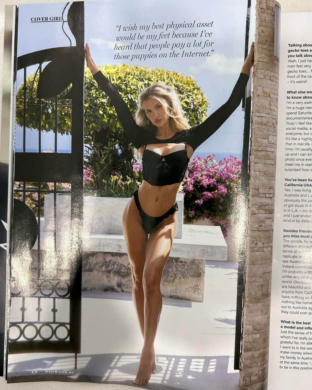 Gabrielle Grace Epsteinさんのインスタグラム写真 - (Gabrielle Grace EpsteinInstagram)「My June ‘23 cover and feature with @maxim_aus is out now 🇦🇺 It includes free feet content, many personal details about myself that will inadvertently live forever in print, as well as the quote of the year that I will formerly request to go on my headstone (slide to the end to see what I’m talking about) . Shot in Thailand by @rockybatchelor 📷」6月1日 4時10分 - gabbyepstein