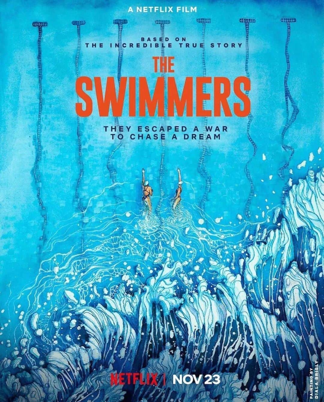 ソジン のインスタグラム：「Find your lane. Swim your race. . . #theswimmers . . For everyone who died trying to find a new life. Swim for them . You're so much more than an Olympian.」