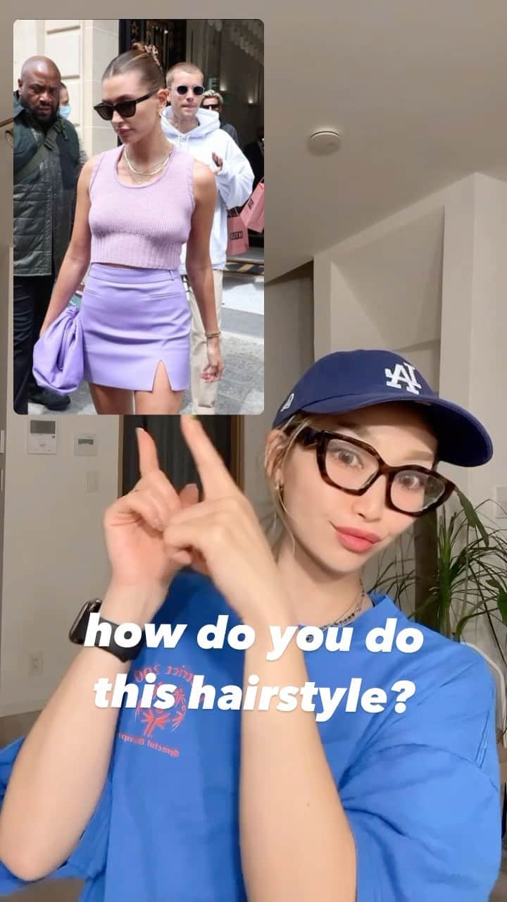のインスタグラム：「styling hair  @haileybieber  @bellahadid  High bun🫶🫶🫶  styling agent @dance.design_tuner   Hello Hailey Bieber & bellahadid  I love it so much that I used the photo. forgive me please.♡  #styling hair #hair #hairstyle  #hairstyles」