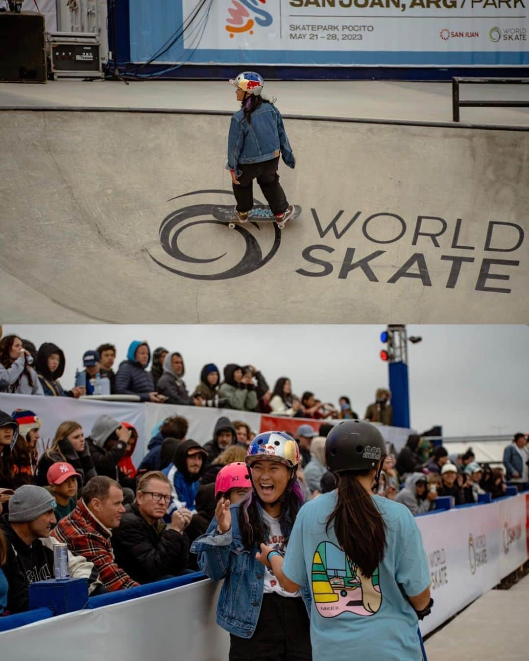 四十住さくらさんのインスタグラム写真 - (四十住さくらInstagram)「World skateboarding tour 2023🇦🇷  5月上旬に負傷した右膝が回復しておらず🤕😭 万全の状態では無かったので @xgamesjapan 🇯🇵 @xgames に続き欠場することも視野に入れていましたが  パリ五輪出場に向けて少しでも 可能性を繋げていくために出場を決意しました❗️  出発直前まで松葉杖🩼でアルゼンチン🇦🇷までいって ドロップし45秒🛹滑れるか 不安しかない状態だったけど 今の自分ができる精一杯のライディングで 少しでも上を目指して 今の自分の限界にチャレンジしました🫡  結果準々決勝32人中30位✌️ 次のローマ大会のシードもギリギリGET🙌  出場に向けて自分の中でも葛藤がありましたが LIVEで応援📣して頂いたり、暖かいメッセージを 送ってくれたりと応援してくれている 皆さんの気持ちに凄く救われました😢 ほんとうにありがとうございました🙏  次回のローマ予選では少しでも復活し、 楽しくスケートボードしてる姿を 見せられるように頑張ります💪 引き続き応援宜しくお願い致します🥺  My right knee injury from the start of May still hasn’t fully recovered 🤕😭 So I decided to step out of X Games Chiba and also looked at not taking part in the World Skate Tour too, but with the Paris Olympics just around the corner, I decided to take part❗️  Although I wasn’t sure if I could even drop in and coming all the way to Argentina was a little worrying, I wanted to take that challenge and keep going by doing what I can! 🫡  Thank you for the support during the live stream 📣 I was conflicted about taking part but you all really helped me with all the encouraging messages 🙏  I hope to recover a little more before the Rome qualifiers and enjoy skateboarding again 💪 so please keep supporting me as always 🥺  congrats girls @skybrown 🥇 @rubytrew 🥈 @raicca.ventura 🥉  #世界大会 #怪我中 #何も出来ない  #恥ずかしかったけど #今できること #限界に挑戦  #paris #olympics #sakurayosozumi   1本目12点ターンだけ😂 2本目15点フィフティーとガムチョップ✌️ 3本目18点ロールイン、フェイキースミス バックディーにチャレンジ‼️  大会ではじめてNopad笑 ニースラしなくてよかった😌 ほんとにたくさんの応援メッセージ ありがとうございました😭 はやく復活できるように頑張ります‼️」6月1日 8時12分 - sakura_yosozumi