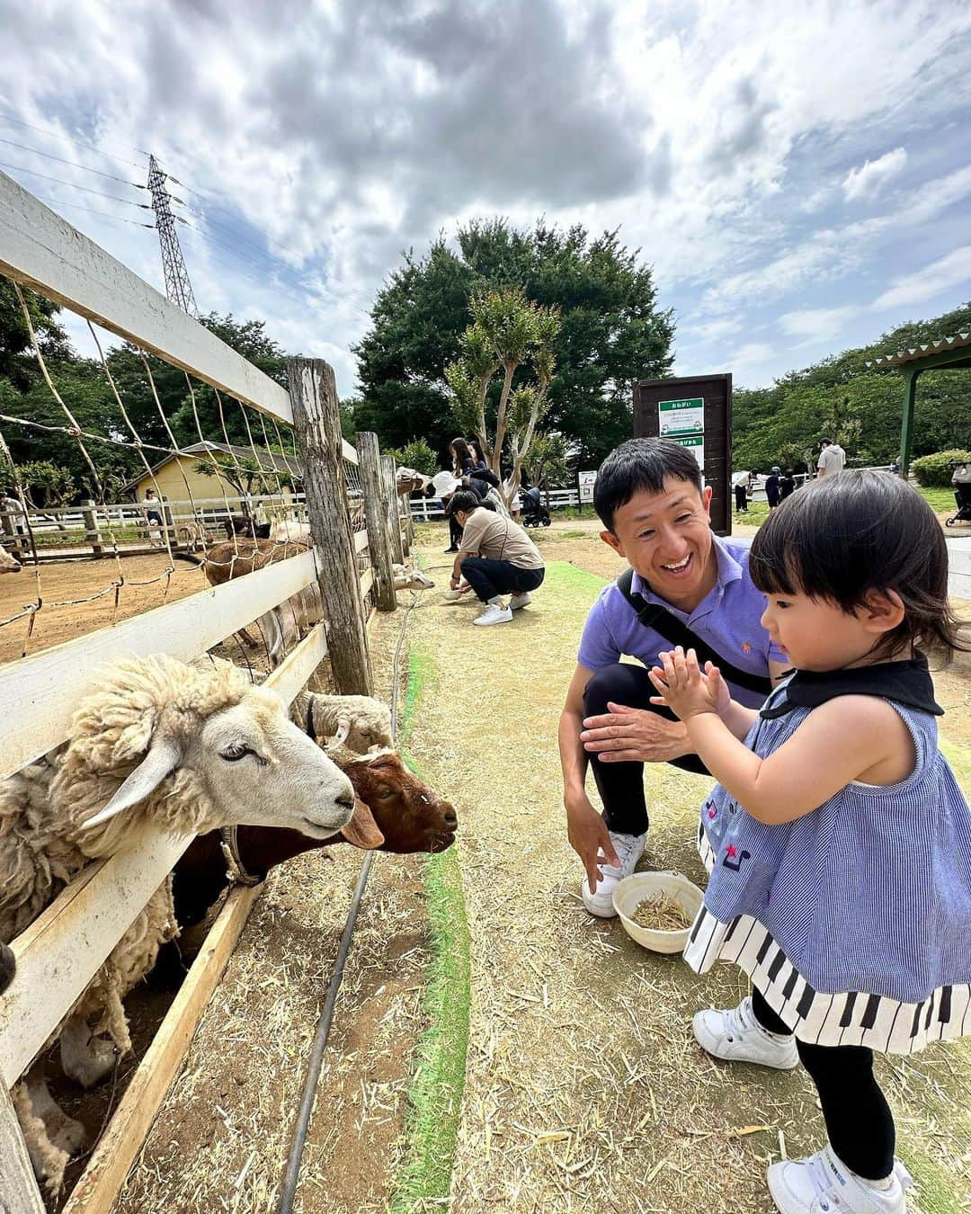 真麻さんのインスタグラム写真 - (真麻Instagram)「6月突入…1年の中でここに入ると、早くも1年が半分かぁ❗️って思う毎年🧐5.6月は母の日と父の日が続くイベント月だけど、今年はまだ大学生の息子を支えていくことに必死だったり、イヤイヤ期入った娘に奮闘したりで余裕がなく🤢父の日に合わせてまとめて実家に顔出しな予定🗓️日中は家事育児と娘の習い事に追われて全然余裕なしʬʬʬ最近は体調のこともあり、インスタ開く率も減ってた💦上手くいかない時は落ち込むし、空回りもしてる。でもピンチはチャンスって本当だと思う👏上手く行く時よりも、全然ダメダメな時の方があれこれ考えたりやってみるし、向上するために努力ができるから✨今日も負けずに生きよう🫨 ✩.*˚ 5月最後に成田ゆめ牧場🐮へ家族で行けた写真たち📸せっかくお出かけだからメイクしようと化粧ポーチ持参したけども、娘の習い事▶︎移動🚗³₃で結局すっぴん(笑)加工なしすっぴん写真失礼します(笑)2枚目▶️ポッポーって言いながら汽笛を真似してる🤣4.5枚目▶️念願の牧場ソフトクリーム🍦最近可愛すぎるセリフ「ん〜おいしいー！」を連発していた🫶🏻水飲んでも言う( *´艸｀)ｸｽｸｽ ✩.*˚ 後半写メはパパと初めての餌やり🐐ちょっとビビりながらも、あげられて嬉しくて拍手👏普段、牛を見ると「モ〜〜！」って強く言うから牛が好きなんだと認識していた私たち🐄久しぶりに見たら思いのほかデカい(笑)娘はもっとびっくりしただろうね😳自然のある場所や動物が見れたり触れ合う場所も大事だなと💕︎都内にいると、色んなことから離れがちなので💦ゴルフ行けてないから余計に、私も自然から遠のいていたなぁ🤔 ✩.*˚ 多忙な旦那だけど、家族時間作ろうと頑張ってくれてるのが伝わった日。ありがとう😊ゆめ牧場へ行くのはパパの提案でした✨️にしても、習い事を週末に入れると出かけるのも難しくなるし悩みどころ。幼稚園受験も願書提出が済んで、来年の習い事変更も徐々に考えてるけど…週末に残す習い事が今のとこ3つ。そうなると平日幼稚園、週末も1日空くか空かないかのスケジュール💦これに加えて3歳からゴルフもやらせたいからどうなるやら🥺ねぇ、1週間に後1日増やして✋(笑) ✩.*˚ ✩.*˚ ✩.*˚ #成田ゆめ牧場 #ふれあい遊び #ふれあい動物園 #自然に癒される #餌やり体験 #牛が好き #ちなみに #私も娘も #丑年 #丑年ベビー #1歳9ヶ月 #イヤイヤ期真っ只中 #家族時間満喫」6月1日 8時29分 - masaaoyama3