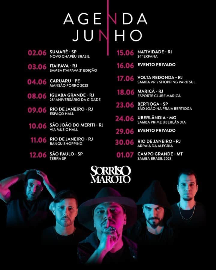 Sorriso Marotoのインスタグラム：「Bora começar Junho com o pé direito, turma! 🙌🏽 Onde vamos te encontrar esse mês? 👀  📍Link de ingressos na bio e site」