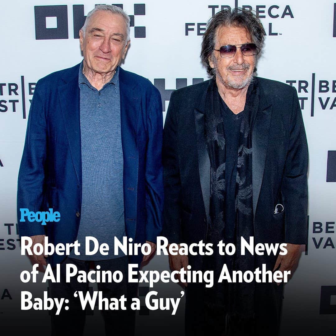 People Magazineさんのインスタグラム写真 - (People MagazineInstagram)「Robert De Niro, who recently welcomed a new child into his family, is offering praise for his longtime friend Al Pacino, who himself is expecting a baby with his girlfriend Noor Alfallah. "What a guy," De Niro told PEOPLE when asked about the news of 83-year-old Pacino expanding his family as well. "Go Al, God bless him." Read the full story at the link in our bio. | 📷: Roy Rochlin/Getty」6月2日 0時21分 - people