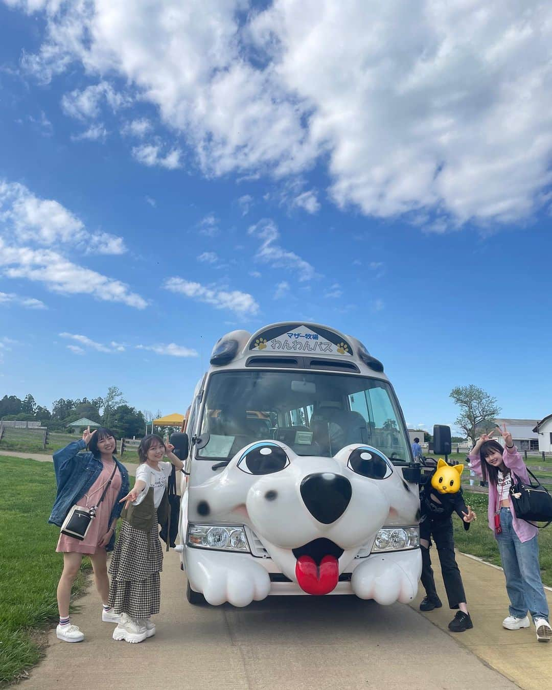 島崎友莉亜さんのインスタグラム写真 - (島崎友莉亜Instagram)「#マザー牧場 へ行ってきたよ🐄 動物と大自然に囲まれて、ゆったりした時間が流れてた🔅ここに住みたいし、羊飼いになりたい！千葉ラブ  #千葉観光 #わんわんバス #大好き」6月1日 18時18分 - yuria_shimazaki_uug2ki