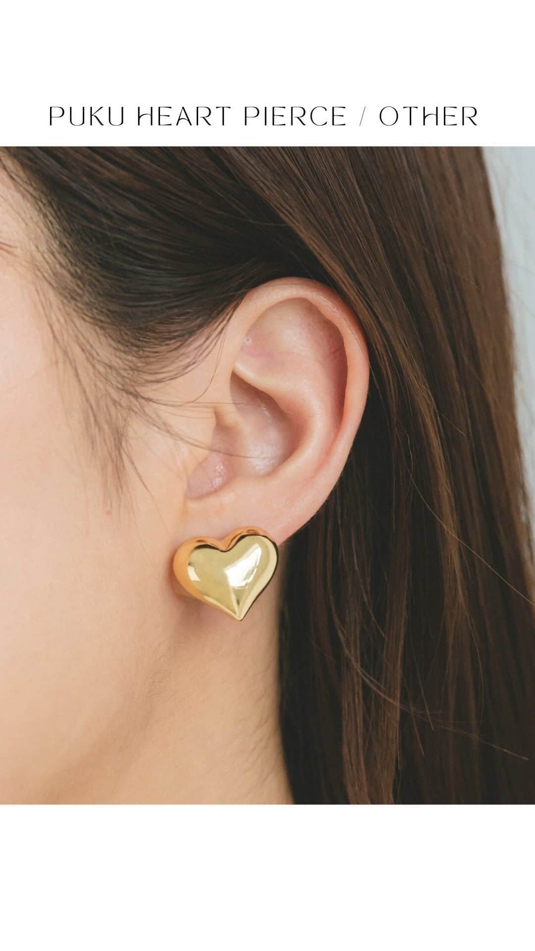 Vannie Officialのインスタグラム：「【6/7 19:00 release】 heart lock pierce gold / silver ¥1,980(tax in)  puku heart necklace gold / silver ¥1,980(tax in)  puku heart pierce gold / silver ¥1,980(tax in)  puku heart earring gold / silver ¥1,980(tax in)」