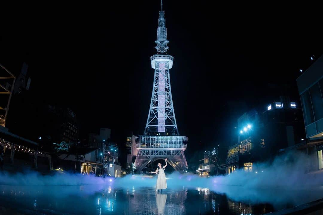 遥海のインスタグラム：「映画『はじまりの日』  名古屋ミライタワー💜」