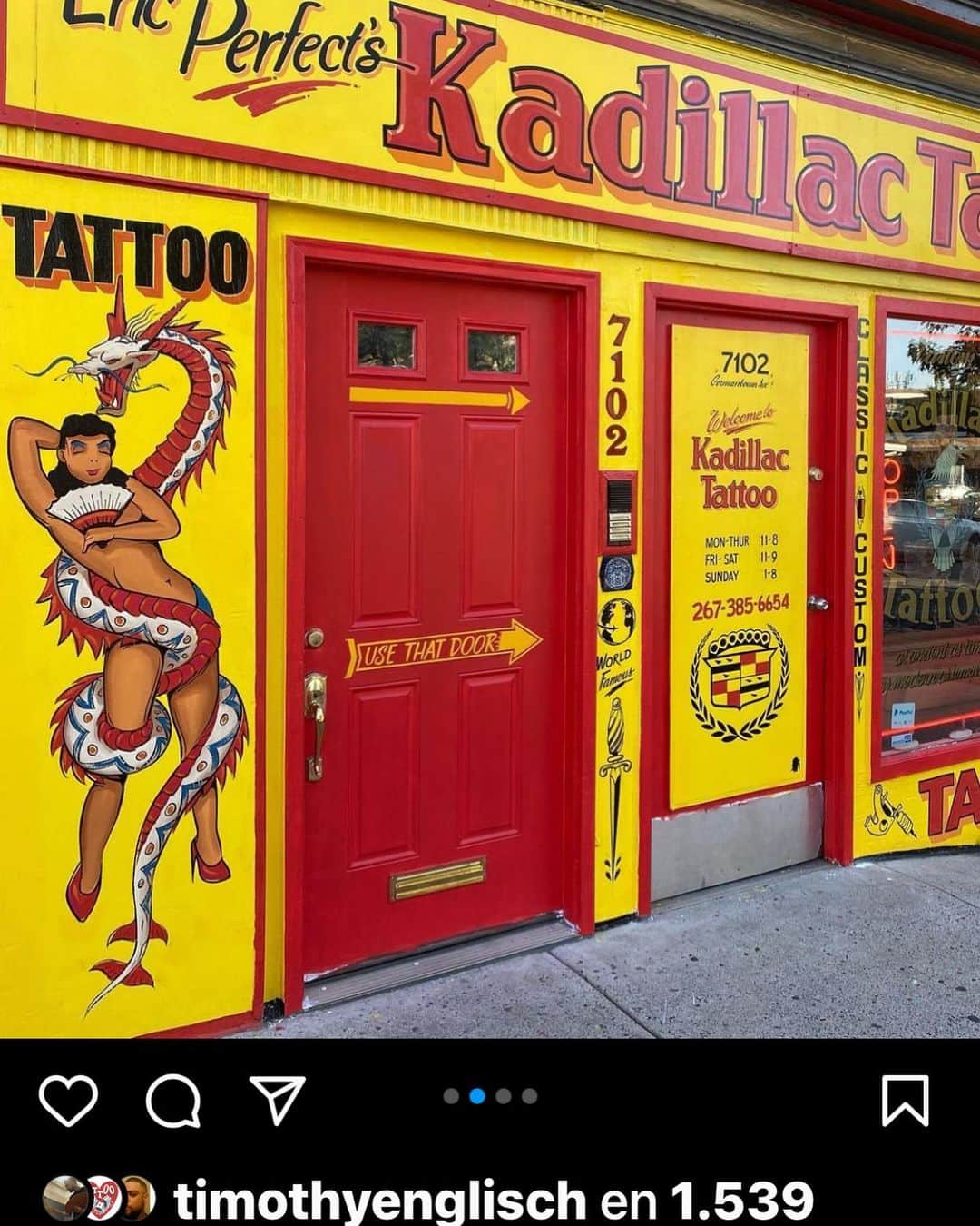 アムステルダム・タトゥー・ミュージアムのインスタグラム：「Thats the look whe like to look at.kadilactattoo#ericperfect#philadelphia #crac inthe libertybell#liberty#realtattooing #bestshops#thatshow itsdone#ericditit#fuckya」