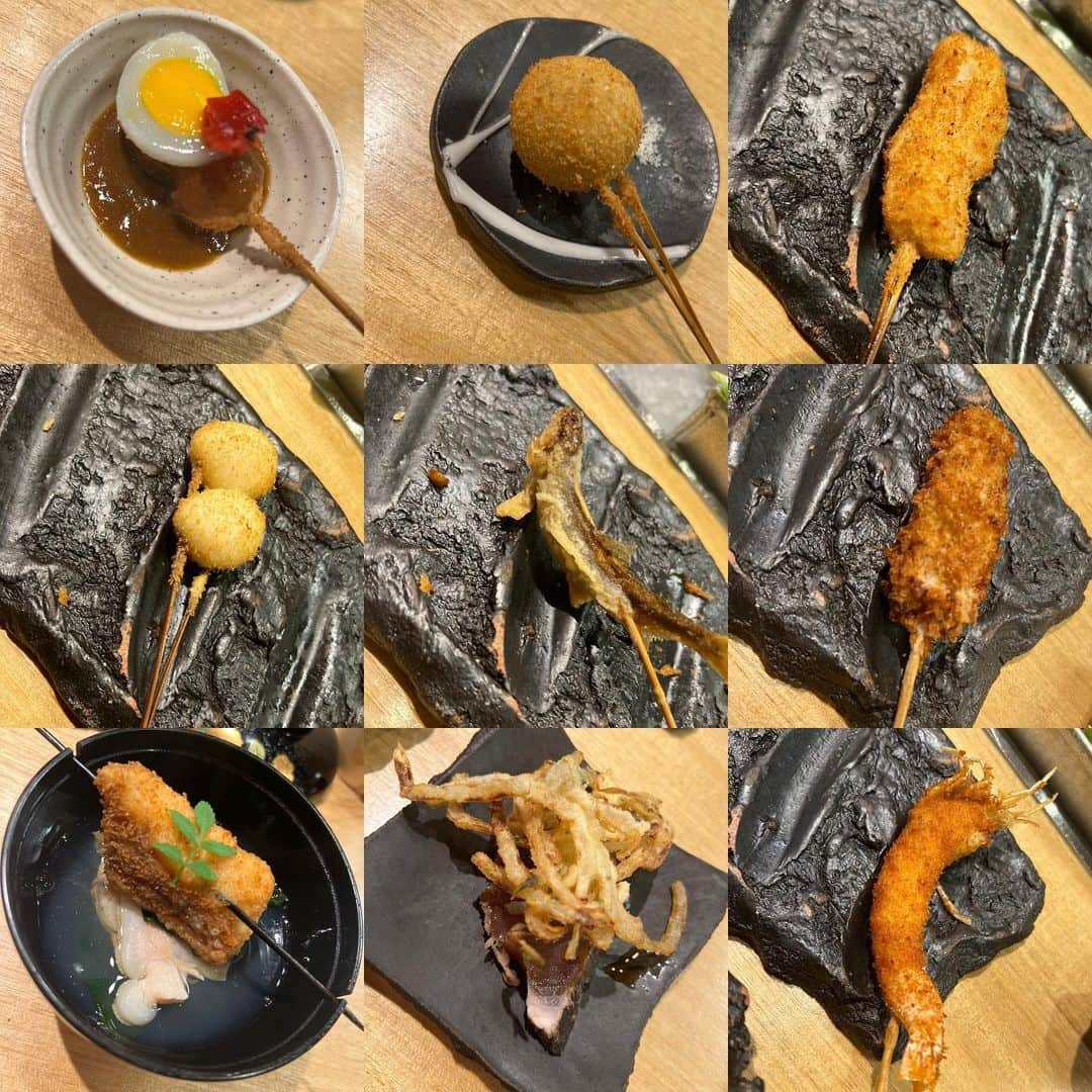 のインスタグラム：「あり得ないくらい美味しくて後半泣きながら食べた🥺🫶🏻  .  #串カツ#dinner」