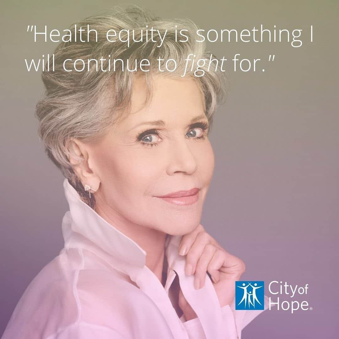 ジェーン・フォンダのインスタグラム：「Most of you know I've encountered #cancer a few times during my life. The top-drawer treatment I’ve received is not something everyone in this country can count on today. And that’s not fair. #HealthEquity is something that I continue to fight for. Which is why I'm so humbled to be presented with @CityofHope's Spirit of Life® Award by the East End Chapter/Jeanne Kaye League of New York City next week.    City of Hope is one of the largest cancer research and treatment organizations in the U.S.  They are working tirelessly to identify solutions that will make world-class cancer care accessible to everyone, and I'm proud of this shared commitment. You can help make a difference. Give hope by giving back at the link in my bio.」