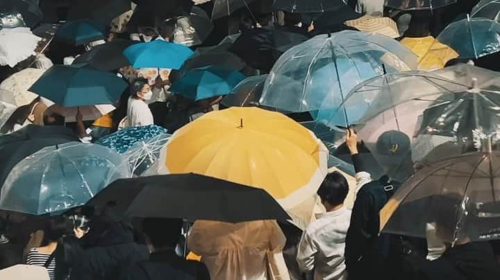 小川紗良のインスタグラム：「上から見る傘好き☂️  #rain #rainydays☔️ #umbrella #雨 #梅雨 #傘」