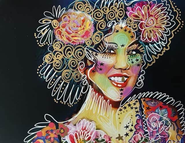 マーガレット・チョーのインスタグラム：「@johnstapleton did this fabulous portrait of me! I love it! #art #pride」