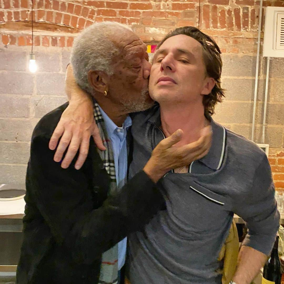 ザック・ブラフのインスタグラム：「Happy Birthday @morganfreeman  I never wanted to post this picture out of fear of making @donald_aison jealous. But alas, I am running out of Morgan pictures. ❤️😇」