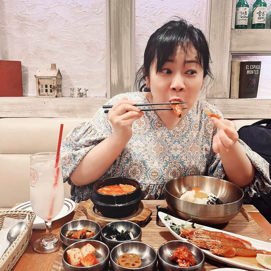 藤原絵里さんのインスタグラム写真 - (藤原絵里Instagram)「・ マシッソヨ！！ ・ #韓国料理 #カンジャンセウ」6月2日 9時55分 - erifujiwara0523