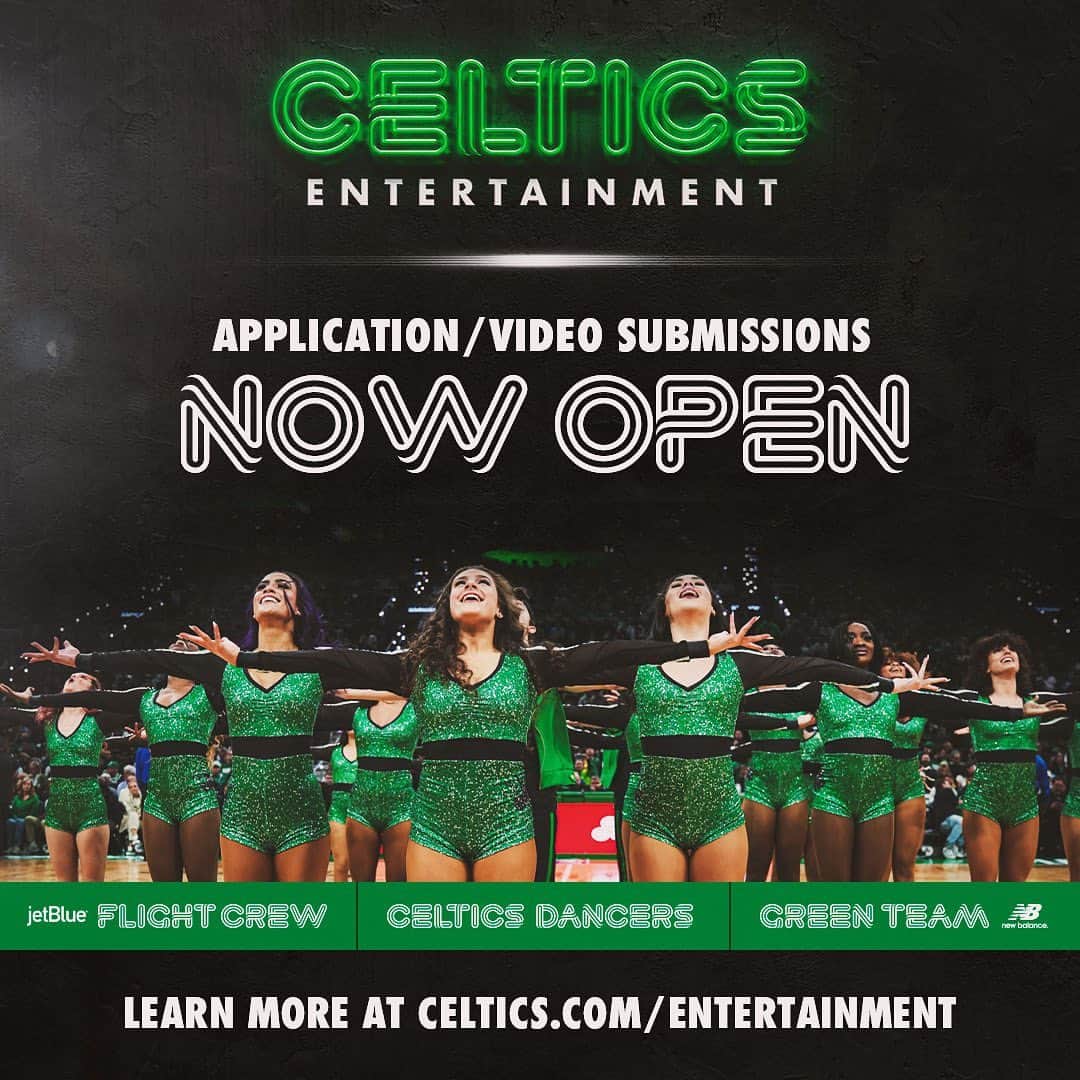 ボストン・セルティックスのインスタグラム：「Applications for next season's Entertainment Teams are now open 🚨   Click the link in our bio for more info.」