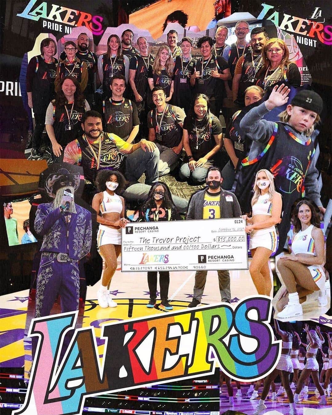 Los Angeles Lakersさんのインスタグラム写真 - (Los Angeles LakersInstagram)「The Lakers are for everyone. Happy Pride Month, Lakers fans 💛」6月2日 7時21分 - lakers