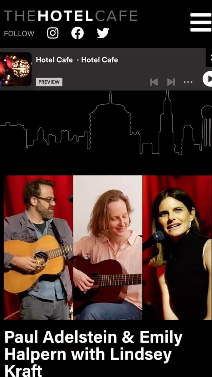 ポール・アデルスタインのインスタグラム：「May 24 @thehotelcafe with @halpern_emily and @linzkraft LINK TO TIX IN BIO」