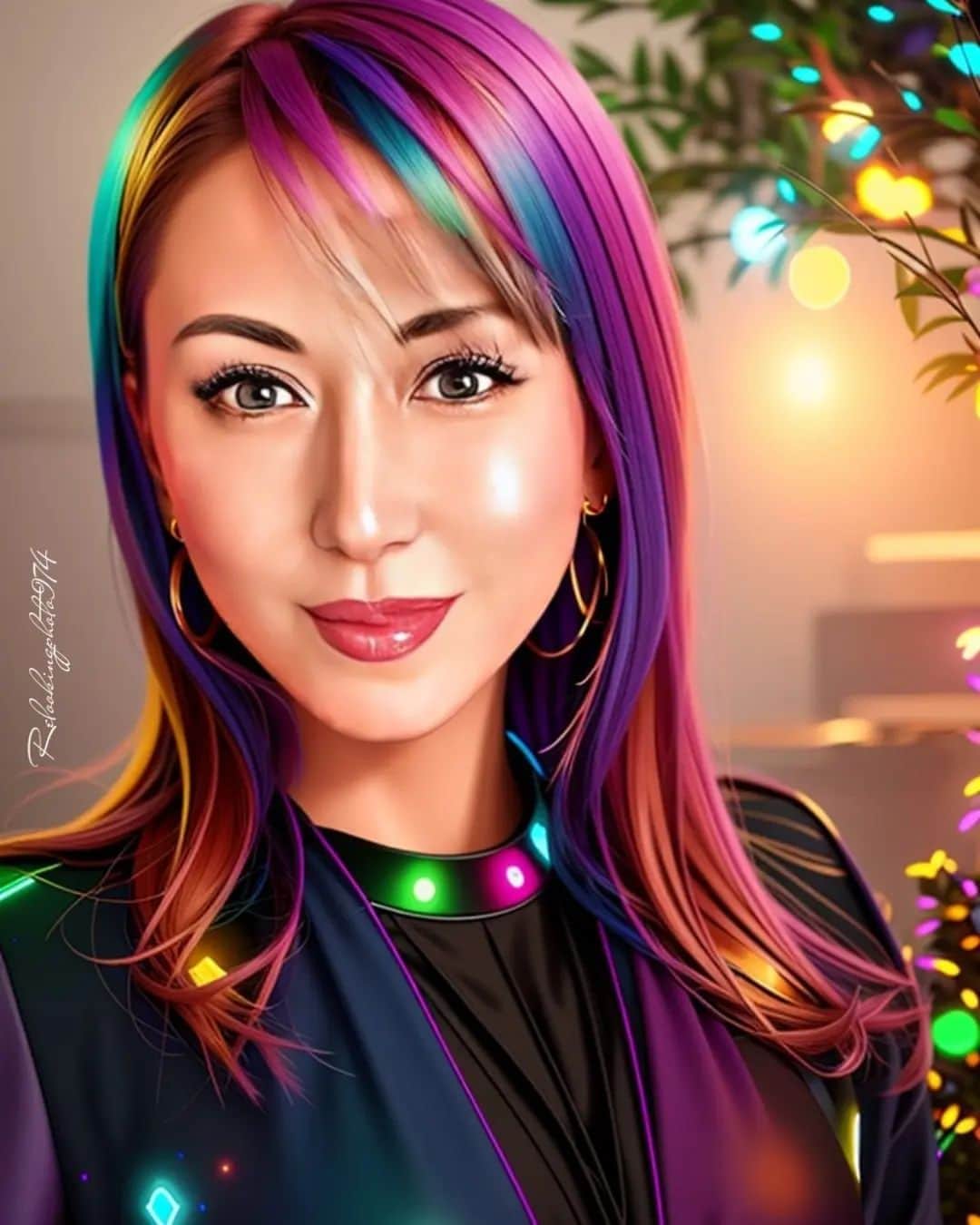 Yuuのインスタグラム：「15e relooking portrait pour @yuu_yuu_rin_rin  Relooking by @relookingphoto974   Swip pour voir l'originale   . . . . . . #lookoftheday #photooftheday #womanstyle #artistoninstagram #artoftheday」