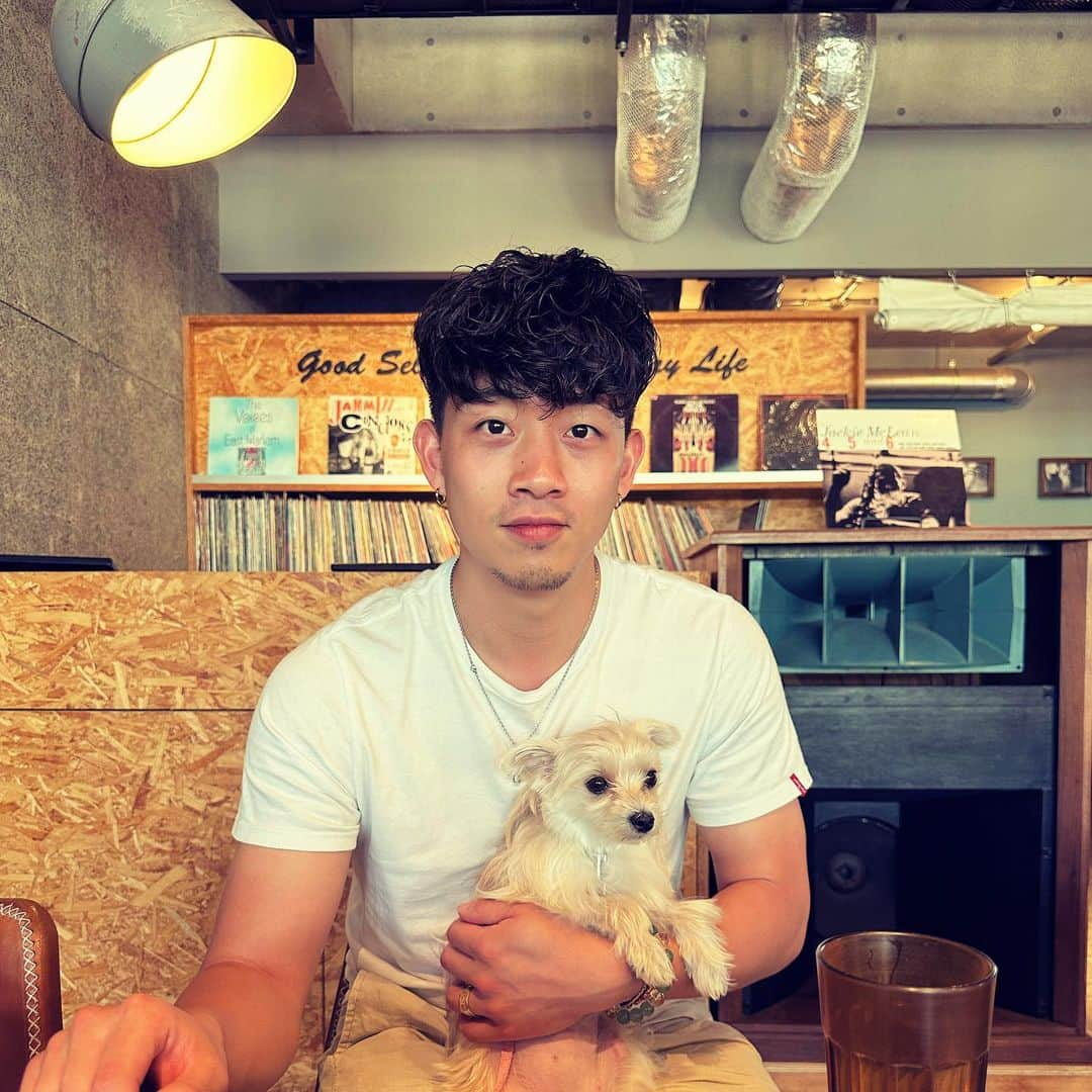 大原亞紋さんのインスタグラム写真 - (大原亞紋Instagram)「🐶☕️🍰☀️  #cafe #coffee #dog #papy #baby #white #sun #kiki」5月9日 14時14分 - amon.fenix