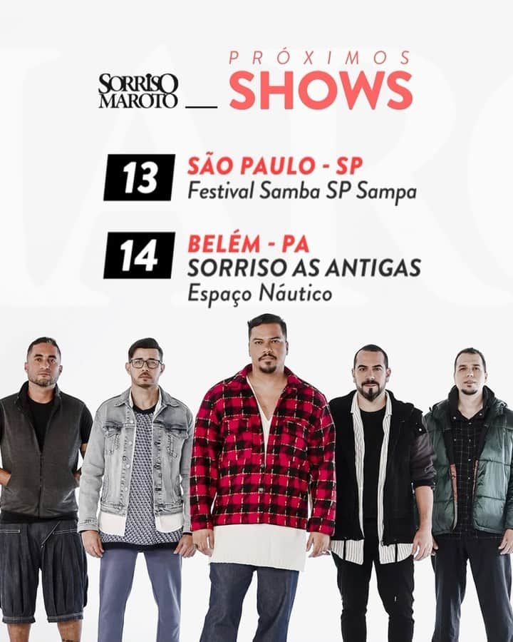 Sorriso Marotoのインスタグラム：「Vamos com tudo essa semana, turma! 👊🏽🔥  Primeira parada Sampa e seguimos pra Belém, porque esse domingo tem @sorrisoasantigas!💥  📍Link de ingressos na bio」