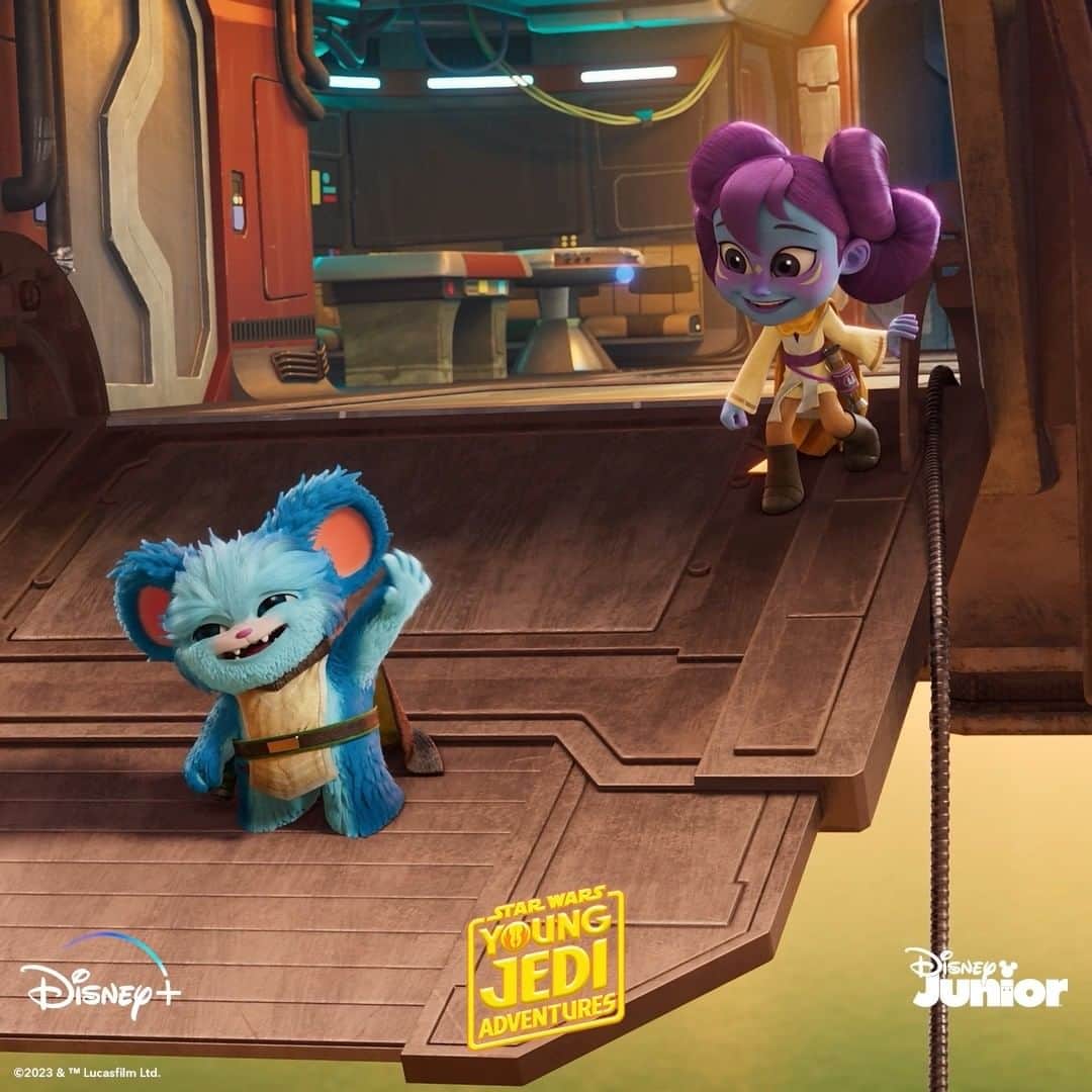 スター・ウォーズのインスタグラム：「Team up with Kai, Lys, Nubs, and Nash in Star Wars: Young Jedi Adventures, now available on Disney+ and Disney Junior.」