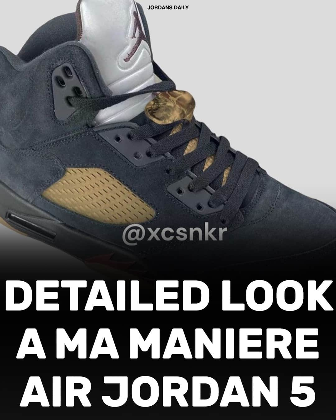 Sneaker News x Jordans Dailyさんのインスタグラム写真 - (Sneaker News x Jordans DailyInstagram)「Here's a better look at the A Ma Maniere x Air Jordan 5 "Black."⁠ Expected to release during the Holiday 2023 season 🎄⁠ 🔥 or 🗑️!?」5月10日 1時47分 - jordansdaily