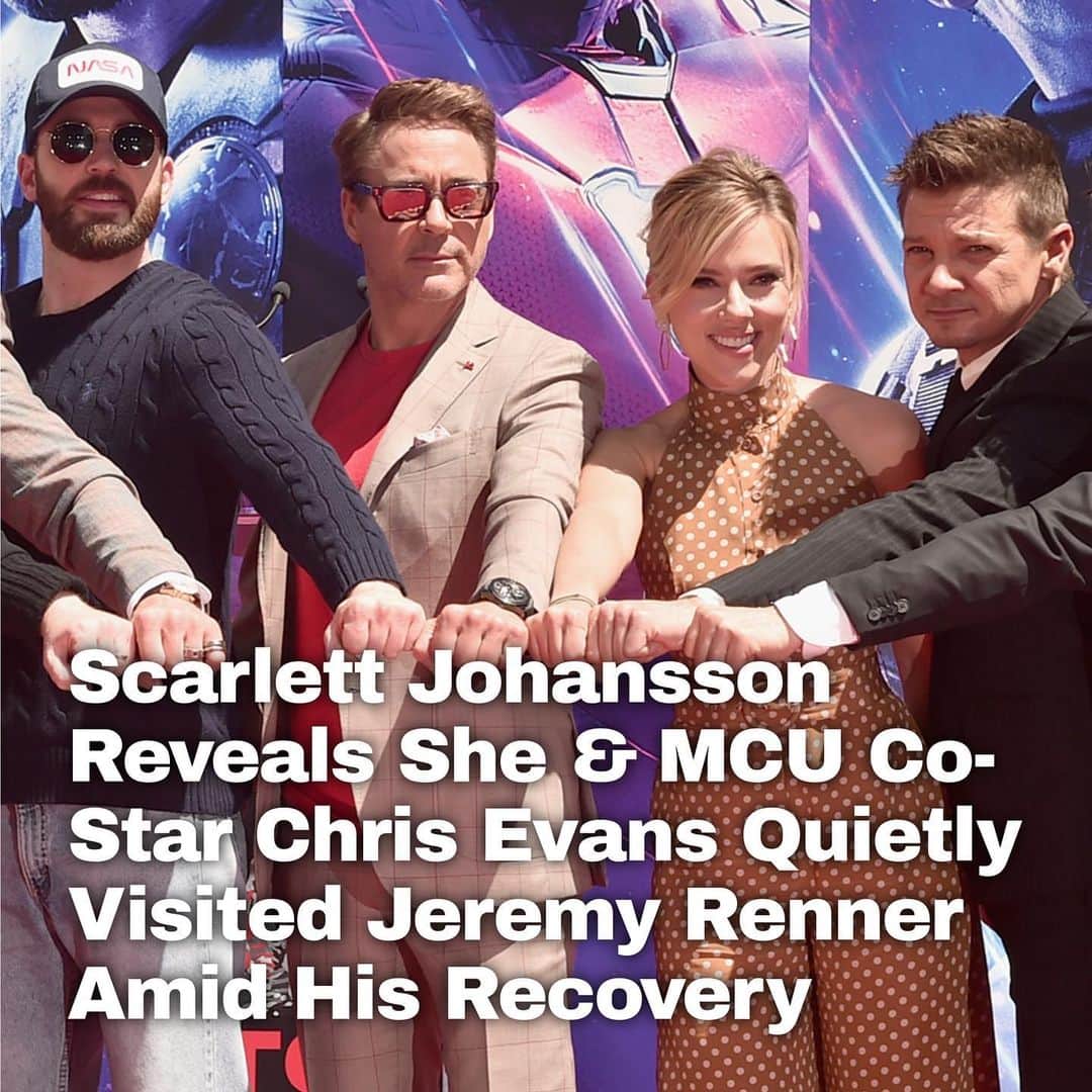 Just Jaredさんのインスタグラム写真 - (Just JaredInstagram)「Scarlett Johansson reveals she quietly took a trip with #MCU co-star Chris Evans to visit Jeremy Renner amid his recovery, and she also spoke out about her Disney lawsuit and the writers' strike. Tap this picture in the LINK IN BIO for all the details. #ChrisEvans #ScarlettJohansson #JeremyRenner Photo: Getty」5月10日 2時11分 - justjared