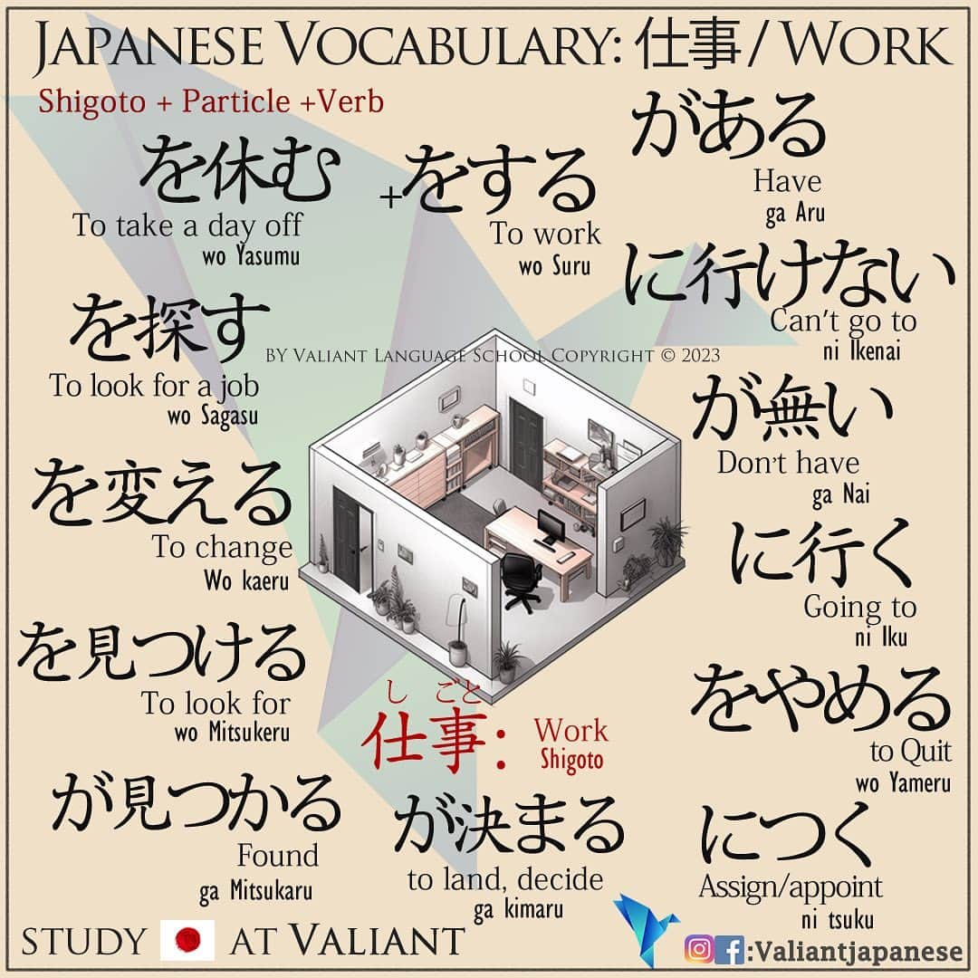 Valiant Language Schoolさんのインスタグラム写真 - (Valiant Language SchoolInstagram)「・ 👩🏼‍🏫🗣: Start Learning Japanese with @ValiantJapanese ! DM us for details.  ・ ⛩📓: Simple Japanese: Work life 💼💪🏽 . . . . . . . . .  . #japaneselanguage  #logic  #nihongojapanese  #日本語  #hiragana  #katakana  #foodporn  #일본어  #studyjapanese   #japaneseramen   #Jepang #japanesefood  #noodles #psychology  #entrepreneurship  #ceolife」5月9日 18時09分 - valiantjapanese