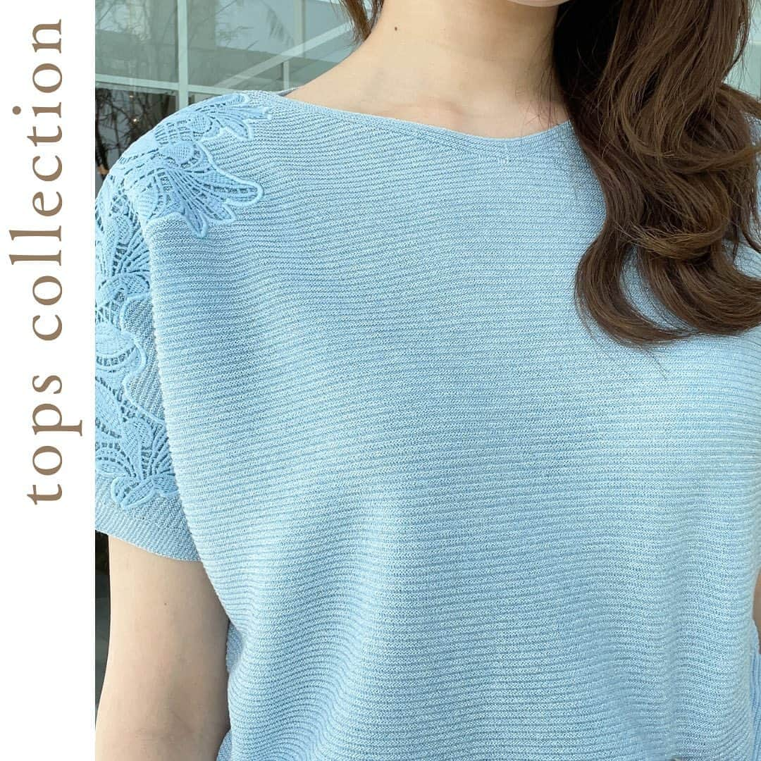 cdec_official Aesthetic Senseのインスタグラム：「【tops collection】  肩に配したレースで女性らしい魅力が際立つ、ニットトップス。  レースは曲線的で華奢なカッティングにして、肩回りが綺麗に見えるよう仕上げました。 すっきりした締め付けの無い裾ラインは、若干カーブにしてお腹周りをカバー。 シンプルな無地ボトムに一枚プラスすればぐっと華やかに見せてくれるアイテムです。  5color ✴︎tops No.187-16525 ¥14,960(tax in)  ◾︎公式サイトはこちらから ↓ @cdec_official  .  #クードシャンス #2023#2023ss#ファッション #ファッションコーデ #おしゃれさんと繋がりたい #ファッション好きな人と繋がりたい  #春物#春コーデ#春夏#夏コーデ#サマーニット#レースニット#上品ニット#きれいめコーデ#大人きれいめコーデ#エレガント#上品コーデ#デイリーコーデ#毎日コーデ#おすすめコーデ#新作コーデ#新作」