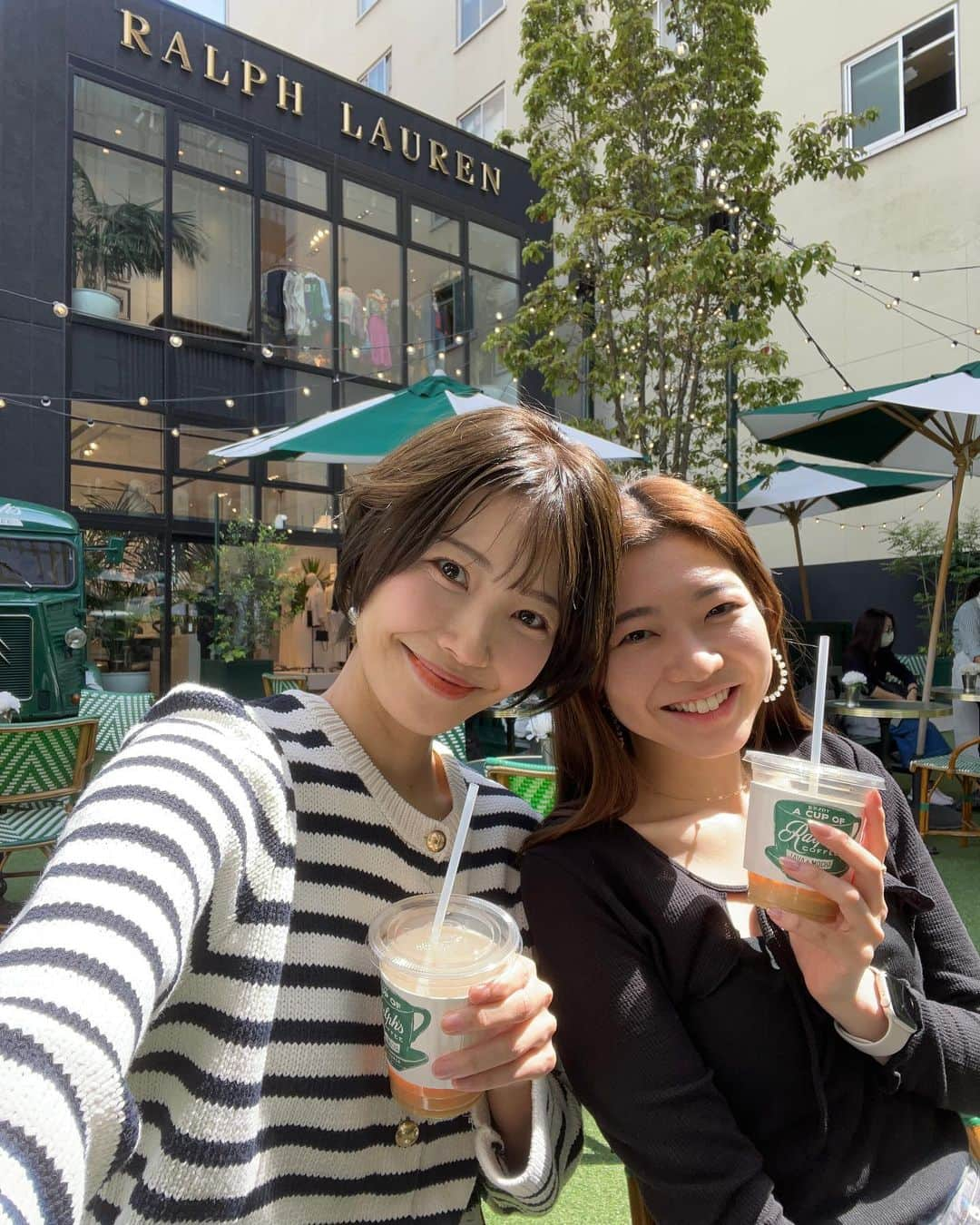 華妃まいあのインスタグラム：「Ralph cafe🧸☕️ 約半年ぶりくらいにれなさんとたくさんお話しできて楽しかったぁ💕💕 今日も時間が足りない足りない‥😂 これからも定期的に会ってくださいね😘」