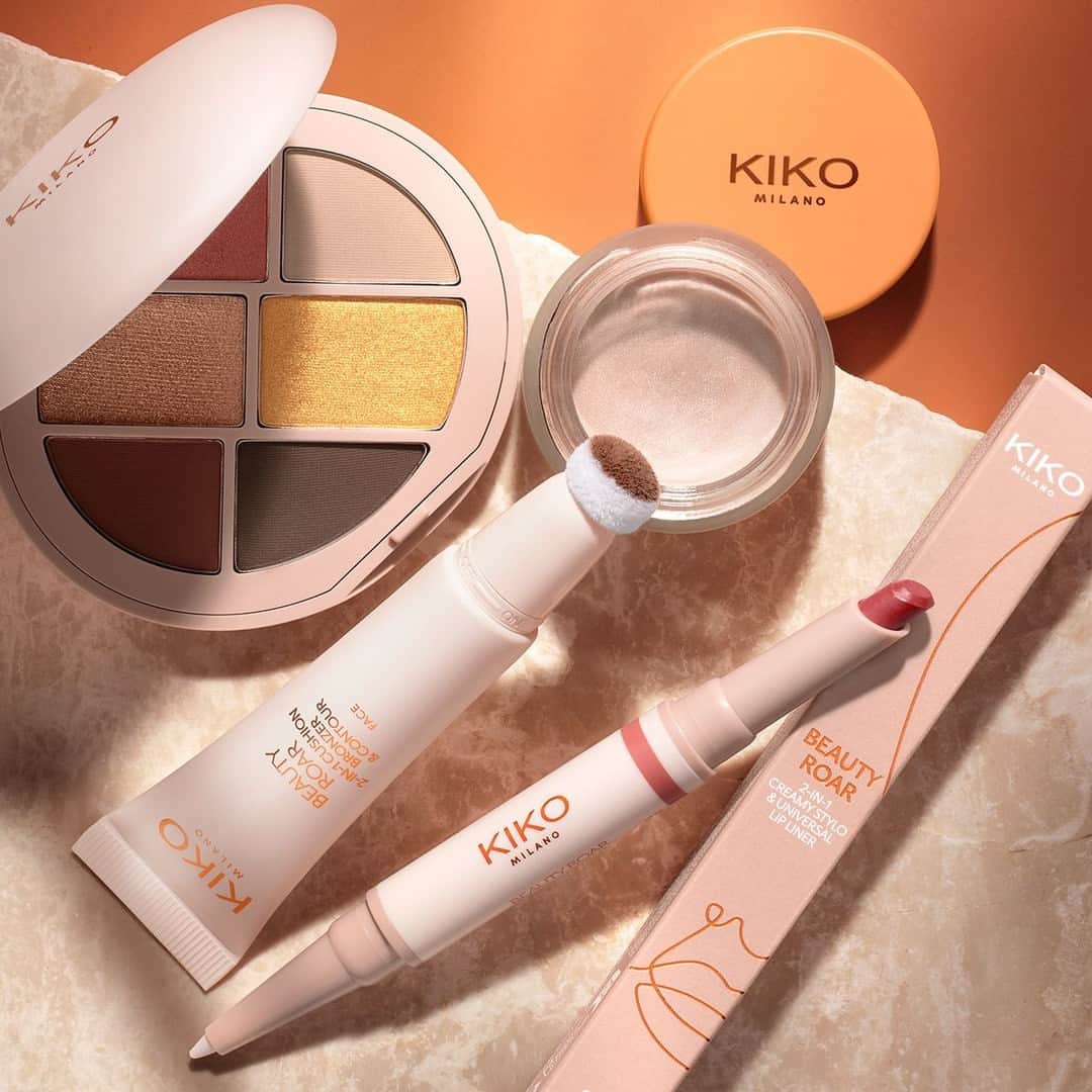 KIKO MILANOさんのインスタグラム写真 - (KIKO MILANOInstagram)「Your #KIKOBeautyRoar must-haves for a bright look! 🧡 Which would you grab first? 🤩⁣ ⁣ 2-In-1 Cushion Bronzer & Contour 02 - Multi Finish Eyeshadow Palette 01 - 2-In-1 Creamy Stylo & Universal Lip Liner 03 - 3-In-1 All Over Luminizer Gel⁣ ⁣」5月9日 20時20分 - kikomilano