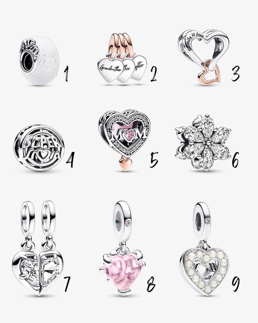 PANDORAさんのインスタグラム写真 - (PANDORAInstagram)「There’s a special charm to suit every kind of mum. Drop the number of your favourite charm down below and let us know which one you'll be gifting yours. 👇 🦋 #PandoraMothersDay #PandoraJewellery #PandoraCharms」5月9日 20時12分 - theofficialpandora