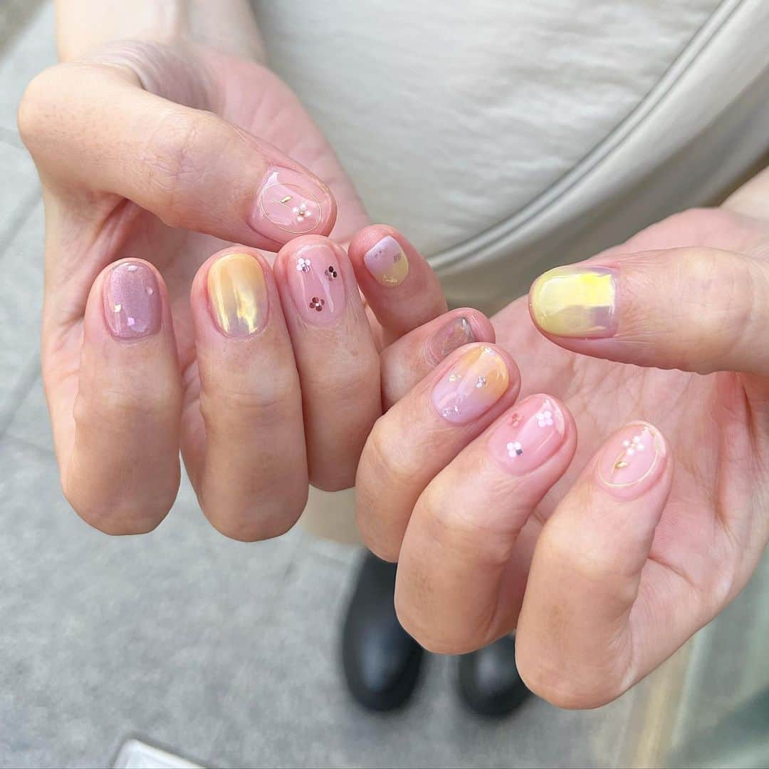 赤木 桃 #ちゃんものインスタグラム：「きらきらグラデーション🌅🍐」