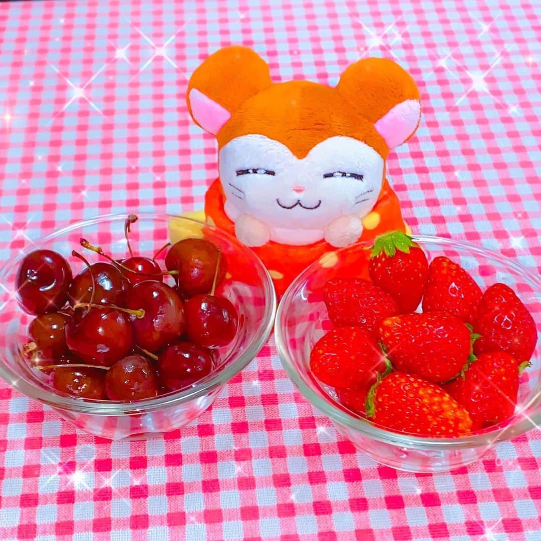 江崎びす子さんのインスタグラム写真 - (江崎びす子Instagram)「私のフルーツ好きを知ったファンの方から  アメリカンチェリー500g🍒のギフト🎁  いただきました🥹❤️嬉しいです  今日はいちご🍓とチェリー🍒を交互に食べてます  贅沢な気分🎵」5月9日 22時26分 - bisukoezaki