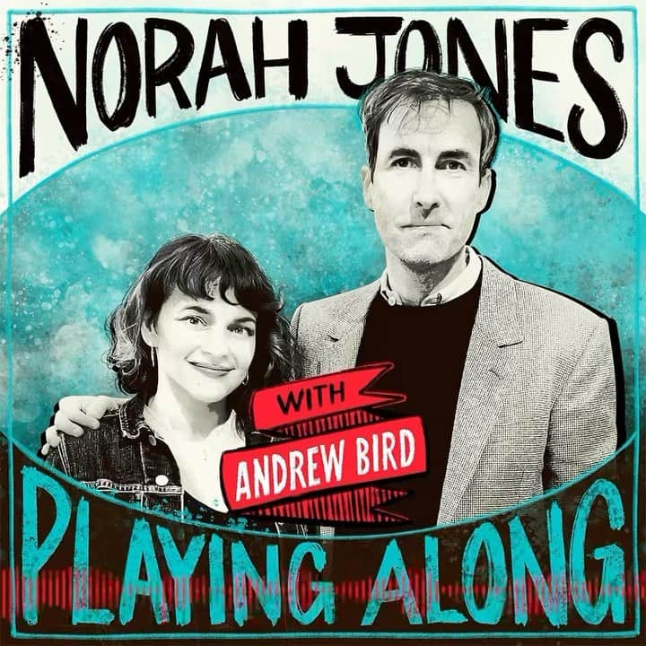 ノラ・ジョーンズのインスタグラム：「On the newest episode of @playingalongpod my guest is the always entrancing @andrewbirdmusic. I was so happy to finally get to meet and play music with him since I’m a long time fan! His songs conjure a liquid imagery that I’ve always loved and between his whistling and violin and loop pedal, I was in heaven. ❤ Link in bio.   #podcast #musicpodcast #norahjones #andrewbird」