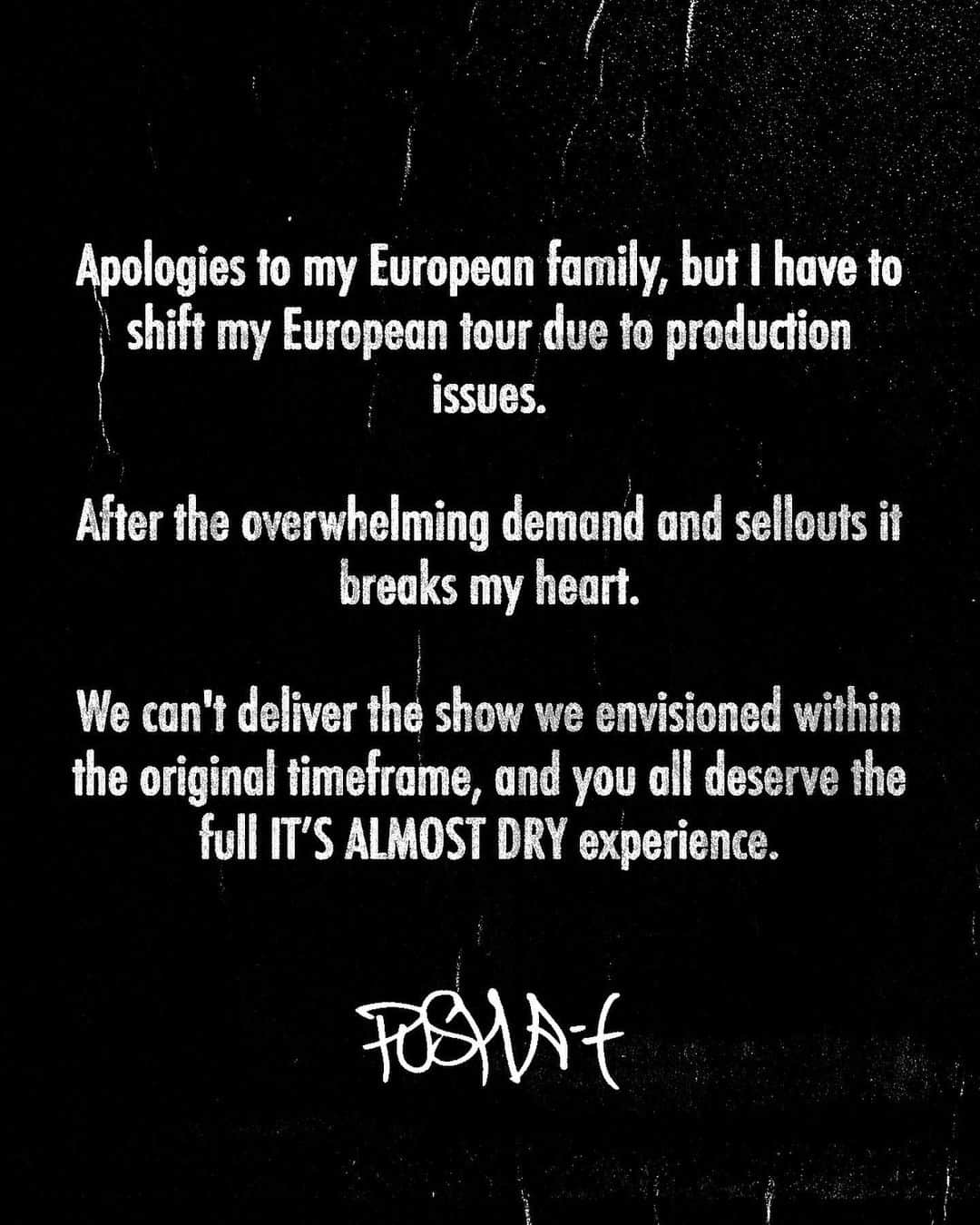 のインスタグラム：「To my European family…  Revised dates on slide 2…more to be announced soon…」