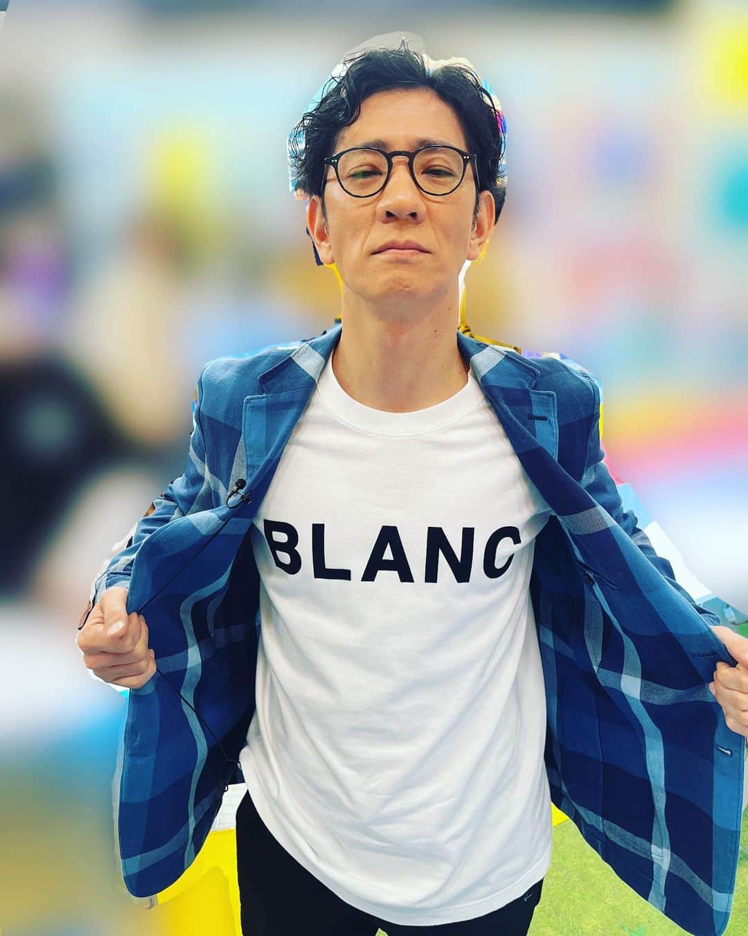 リリーのインスタグラム：「柴田さんの衣装！ 復帰一発目このTシャツ着て欲しかった。 #と思ったけどブランクの綴りBLANKらしい #BLANC #アンタッチャブル柴田 #しばひで #ラヴィット」