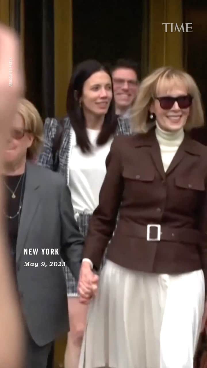 TIME Magazineのインスタグラム：「E. Jean Carroll leaves a New York courthouse after a jury finds Donald Trump liable for sexually abusing her」