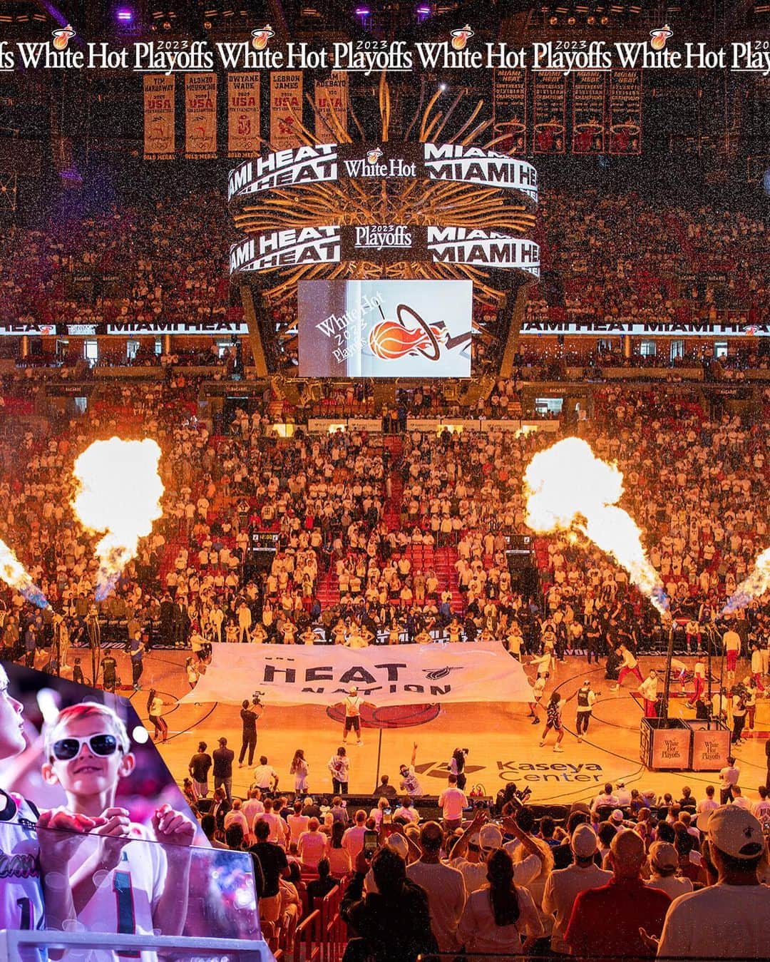 Miami HEATさんのインスタグラム写真 - (Miami HEATInstagram)「A sea of #WhiteHot fans for Games 3 & 4 w/ a side of 2 more wins ⚪️🔥」5月10日 9時16分 - miamiheat
