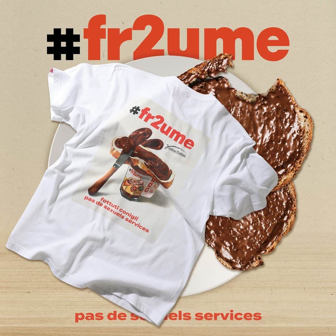 #FR2梅(UME)さんのインスタグラム写真 - (#FR2梅(UME)Instagram)「Chocolate Rabbit T-shirt  Do you know what the real adult use of this chocolate is?🍫  このチョコレートの本当の大人な使い方って知ってる？  #FR2梅 #FR2 #wearefxxkingrabbits  #fottuticonigli #pasdesexuelsservices」5月10日 19時42分 - fr2ume